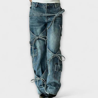 Mira – Utility-Jeans Mit Knotendetail Aus Denim