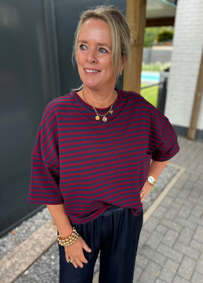 Gestreiftes Shirt blau/bordeaux