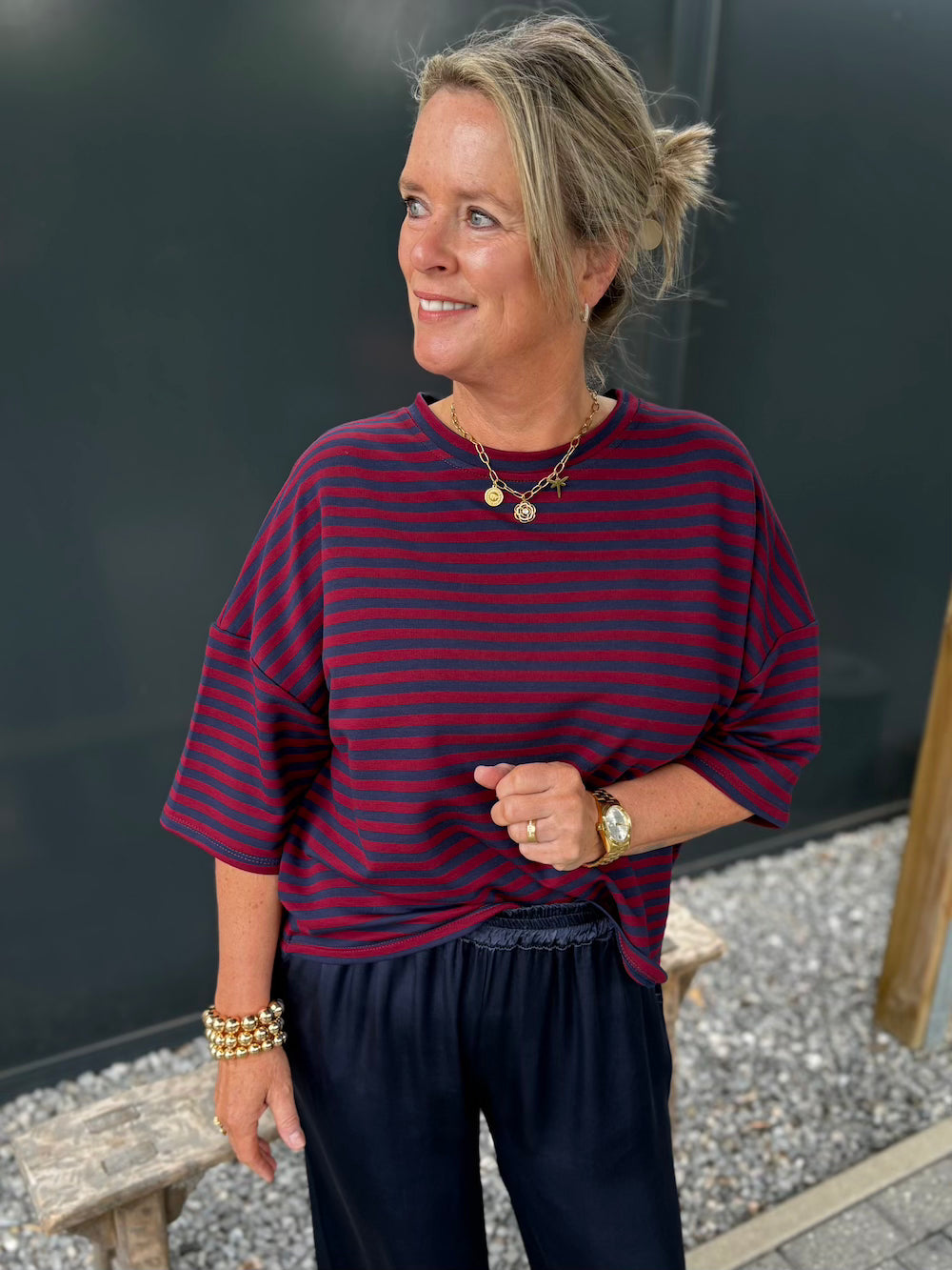 Gestreiftes Shirt blau/bordeaux