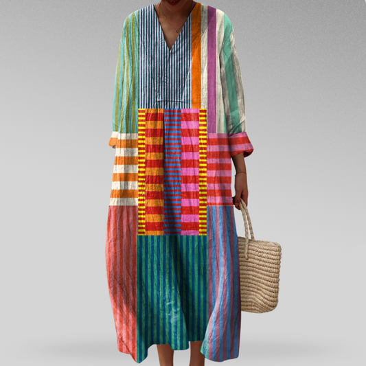Naomi™ | Farbblock-Breeze-Maxikleid